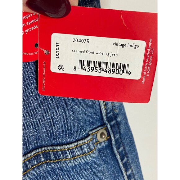 NWT SPANX Seamed Front Wide Leg Jean-sz 1X - Picture 9 of 9